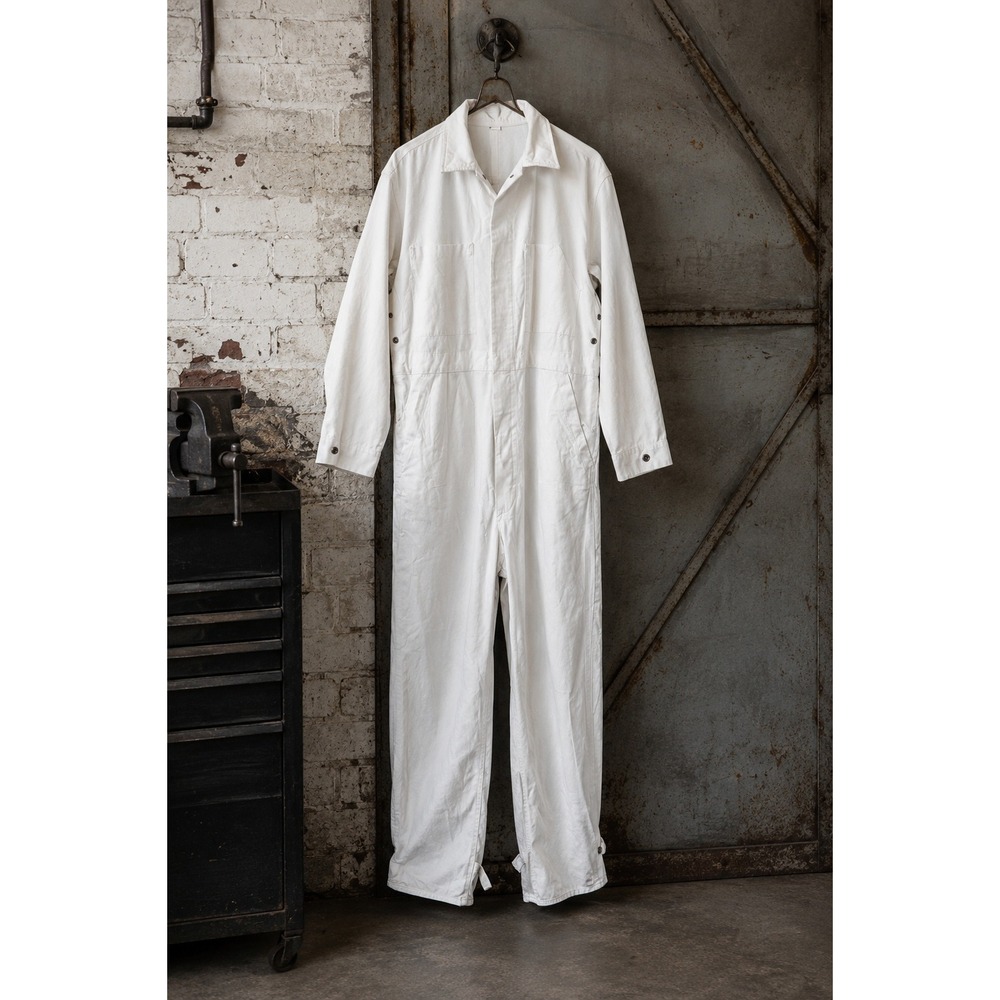 Vintage 1978 White Workwear Coveralls Men's Size 5 | Industrial Utility Jumpsuit